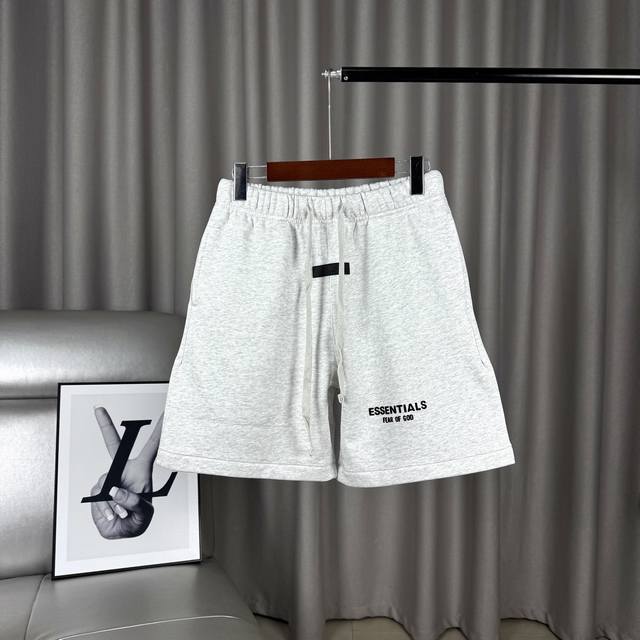 Double-line double-row flocked letters high street style shorts drawstring thre