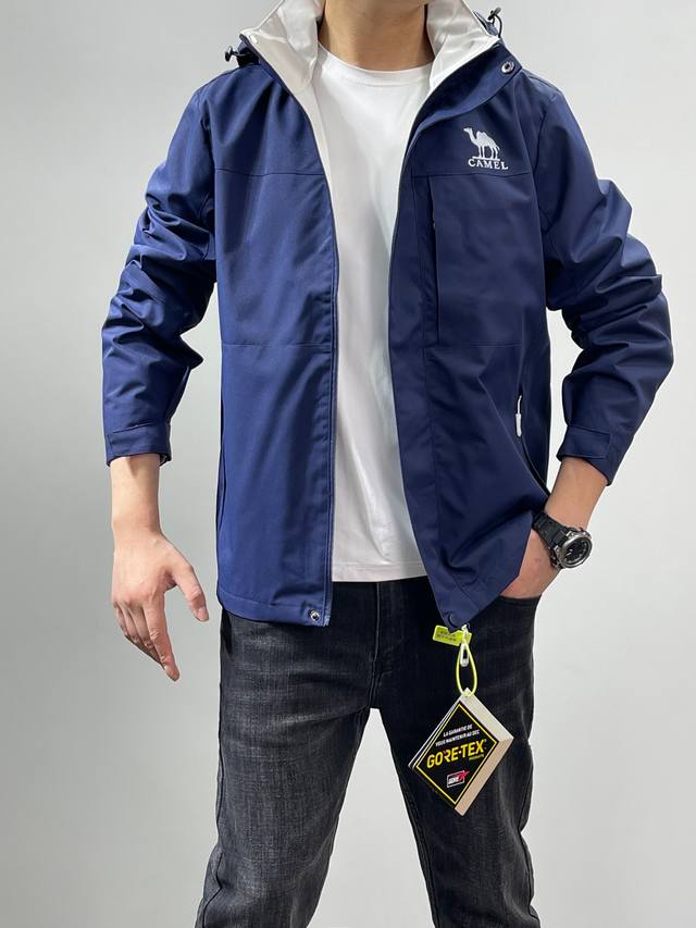 19662# Camel Hooded Outdoor Sports Soft Shell Windbreaker Classic Style New Arri