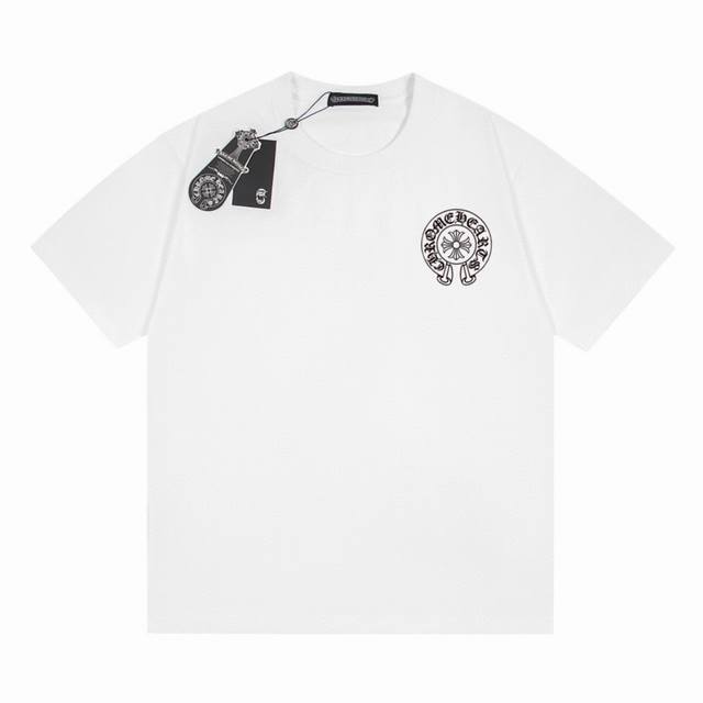 Chrome Hearts Ch Chrome Hearts Burst Horseshoe Print Couple Round Neck Short Sle