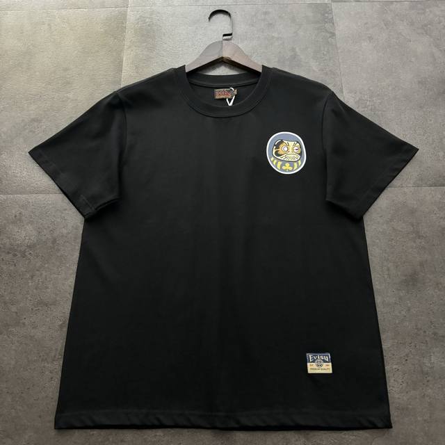 Evisu Fushen short-sleeved men's 2025 new Daruma lucky cat printed casual loose