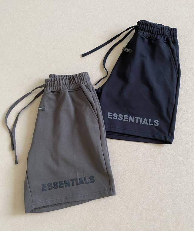 Essential fashion brand Ess classic letter micro-logo shorts Unisex style! Loose