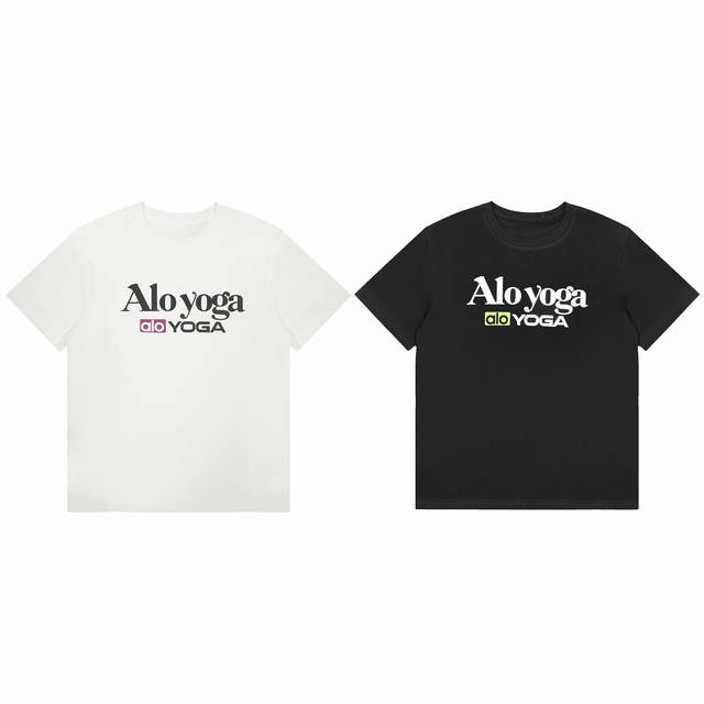 Alo style Korean version of the letter printing shoulder round neck short-sleeve