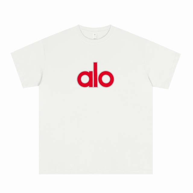 Alo 2025 candy print new lazy style print men and women loose short-sleeved T-sh
