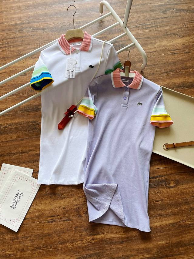 Crocodile French breathable contrasting color Polo dress The best color of this