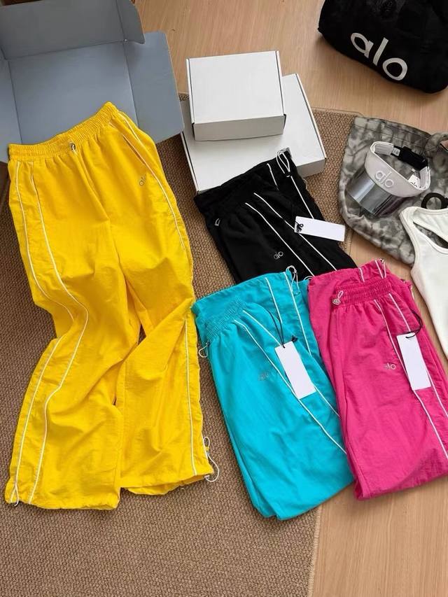 Alo Summer Dopamine Woven Sports Pants Women Quick Dry Sun Protection Wide Sport