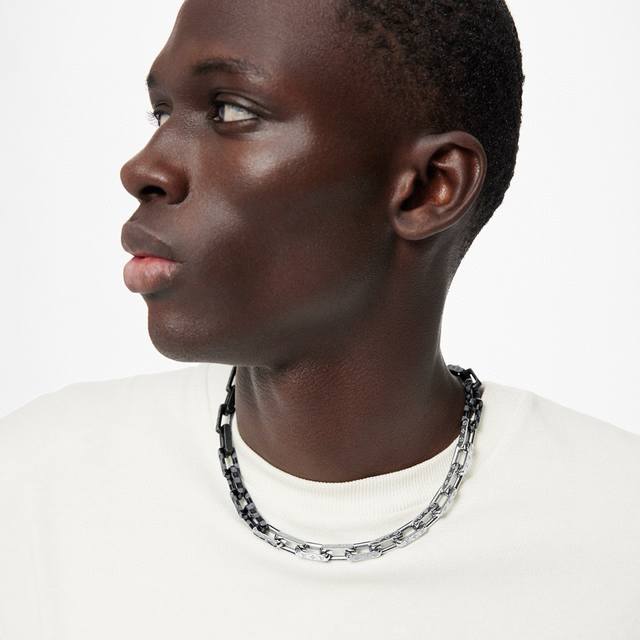 LvLouis Vuitton Black Plaid Bamboo Necklace Latest Color Matching Full Package T