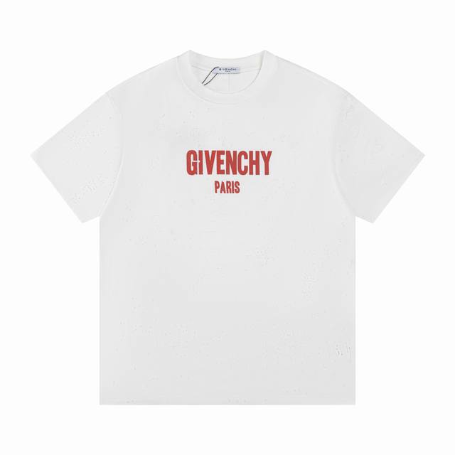G2841# Top version Givenchy Gvc ripped big letter round neck short sleeves, Conl