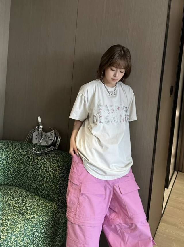 Balenciaga Balenciaga letter print drop shoulder short sleeve T-shirt loose fit