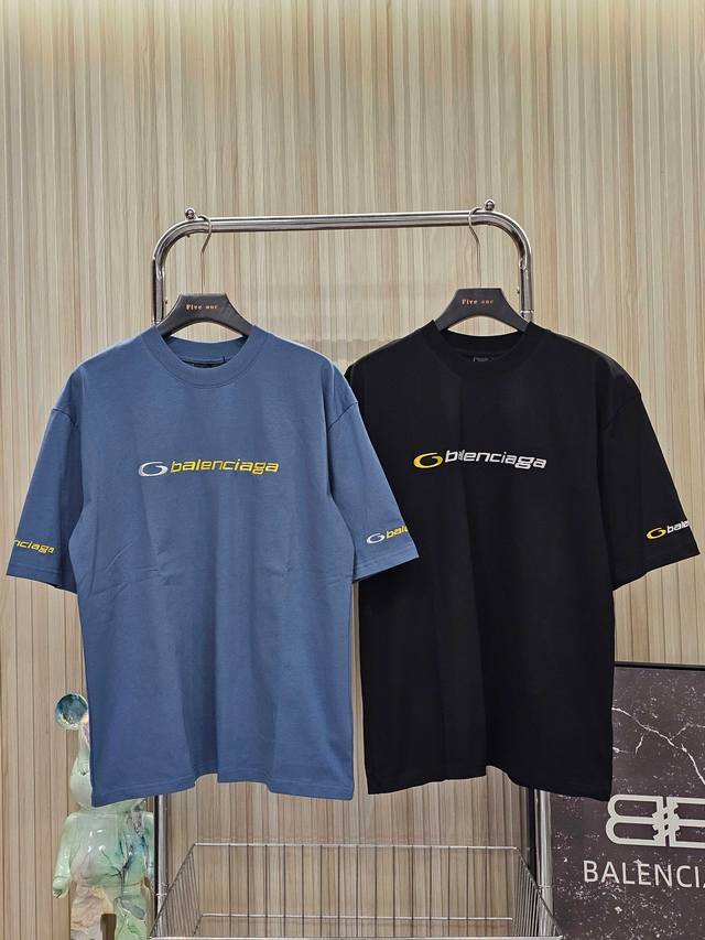 Balenciaga Balenciaga Logo embroidered round neck short sleeve T-shirt loose fit
