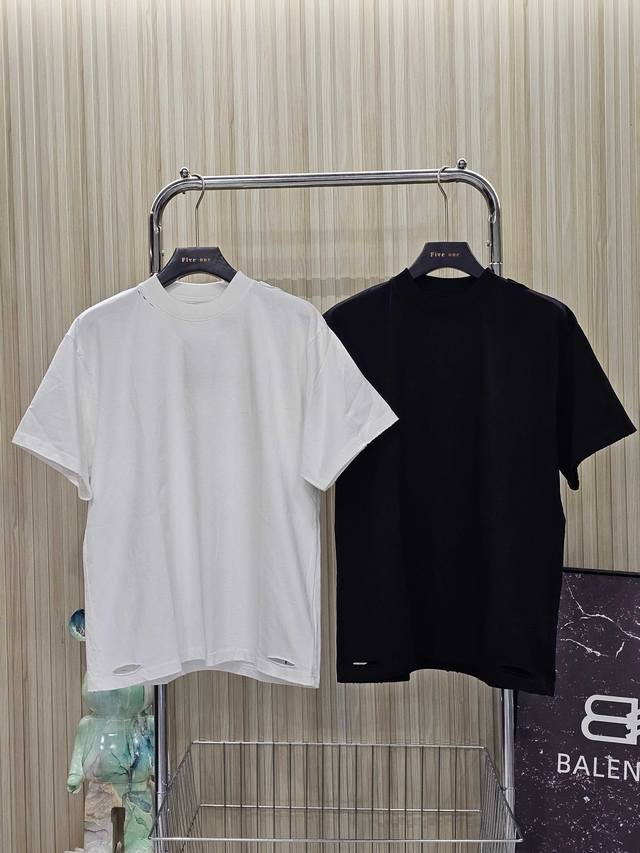 Balenciaga Balenciaga solid color safety tape micro logo short-sleeved T-shirt l