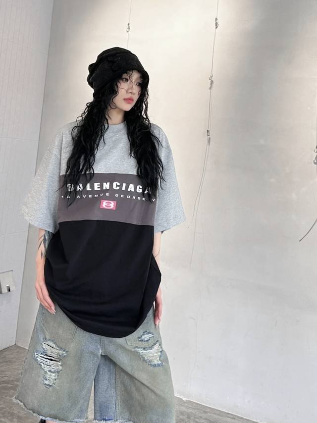 Balenciaga Balenciaga Logo Letter Printed Round Neck Short Sleeve T-shirt Loose