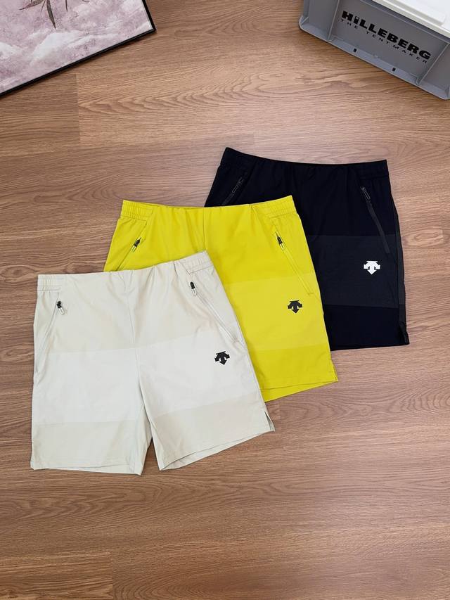 Descente 25 Summer Men's Breathable Woven Shorts Sports Leisure Fitness Shorts.