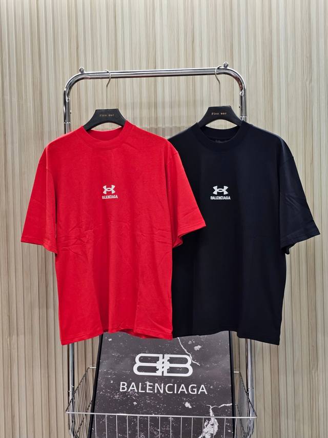 Balenciaga Parisian family x Under Armour Ss25 letter logo embroidered round nec