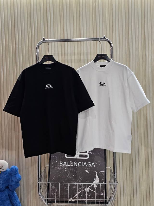 Balenciaga Balenciaga 24Ss Letter Logo Embroidered Round Neck Short Sleeve T-shi