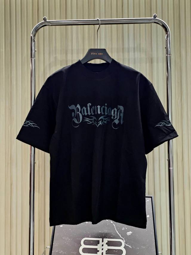 Balenciaga Paris Balenciaga 24Ss new love letter print short sleeves with tear e