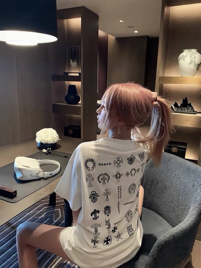 Chrome Hearts Chrome Hearts graffiti logo pattern short-sleeved shirt I found a