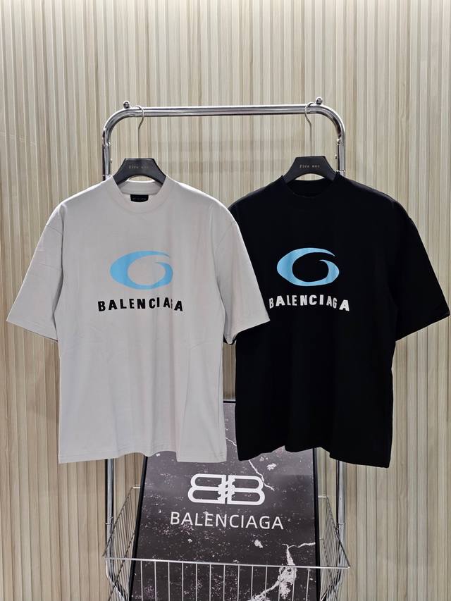 Balenciaga Balenciaga 24Ss Letter Logo Pattern Print Round Neck Short Sleeve T-s