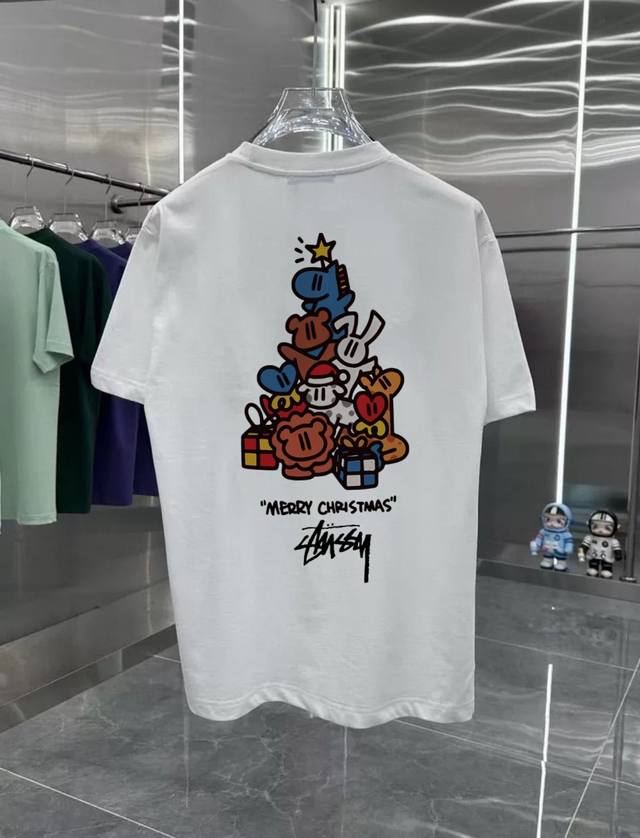Stusi Gift Christmas Tree Series Counter Retro Couple Printed Short Sleeve T Dro