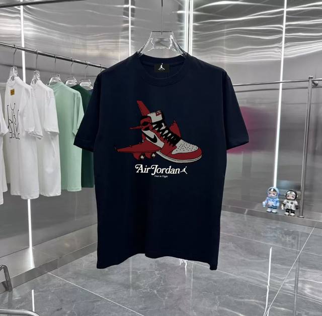 Jordan Airplane Shoes Series Counter Retro Couple Printed Short Sleeve T Drop S
