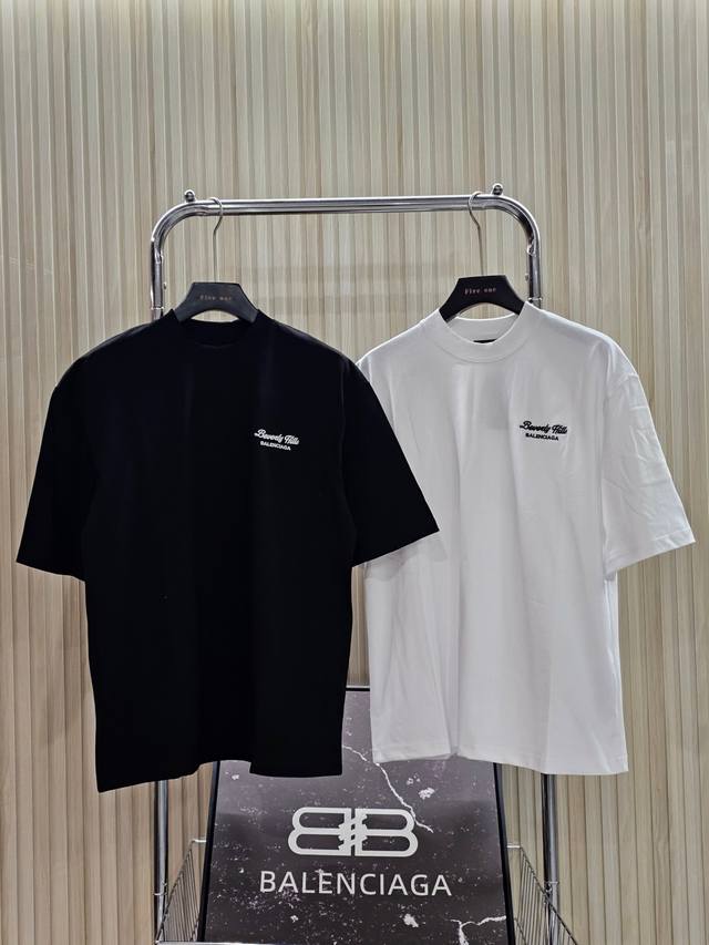 Balenciaga Paris family 24 spring and summer new T-shirt minimalist embroidery o