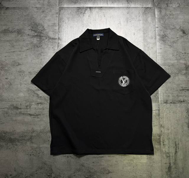 Lv embroidered couple short-sleeved Polot shirt The fabric is made of combed cot