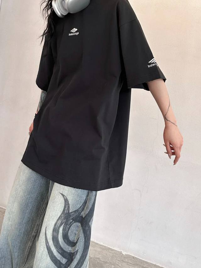 Balenciaga Balenciaga Fw24 Skiwear series Logo embroidered round neck short-slee