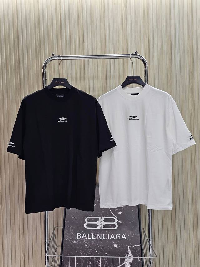 Balenciaga Balenciaga Fw24 Skiwear series Logo embroidered round neck short-slee