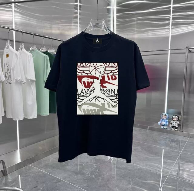 Jordan Nike series counter retro couple print short-sleeved T-shirt with droppe