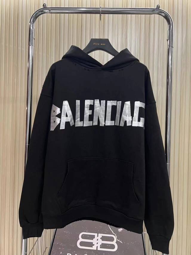 Balenciaga Balenciaga Logo letter print pullover hooded sweatshirt loose version