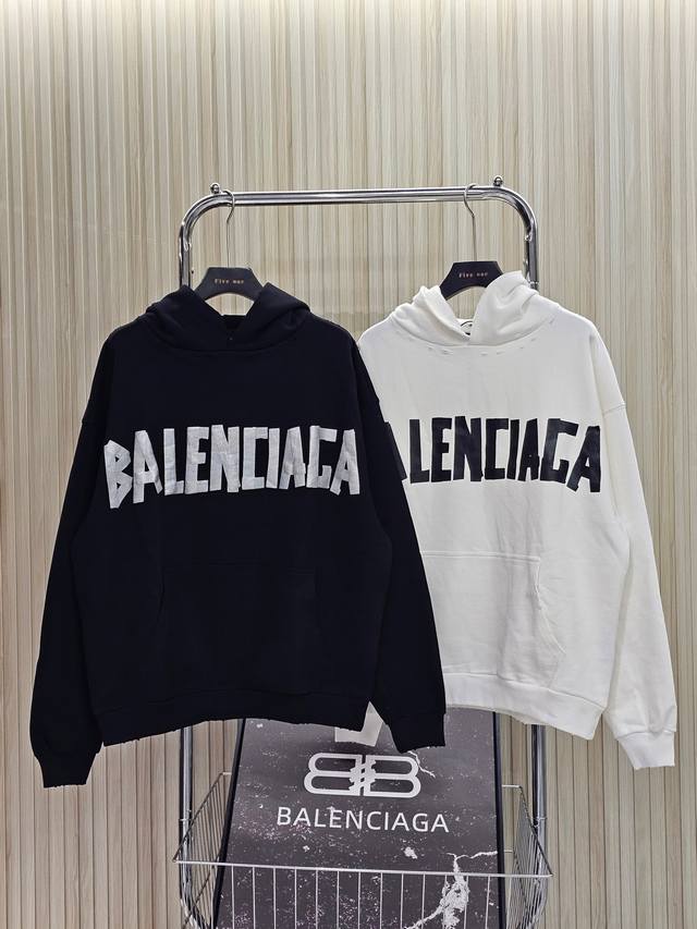 Balenciaga Balenciaga Logo letter print pullover hooded sweatshirt loose version