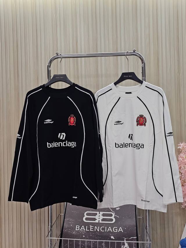Balenciaga Balenciaga Logo letter pattern printed embroidery round neck long sle