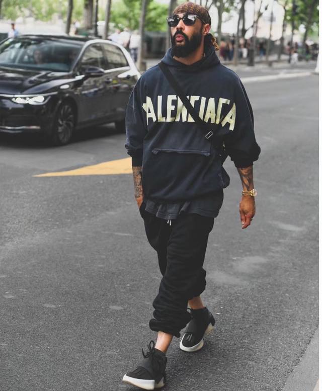 Balenciaga Balenciaga autumn and winter new slogan logo pattern yellow tape swea