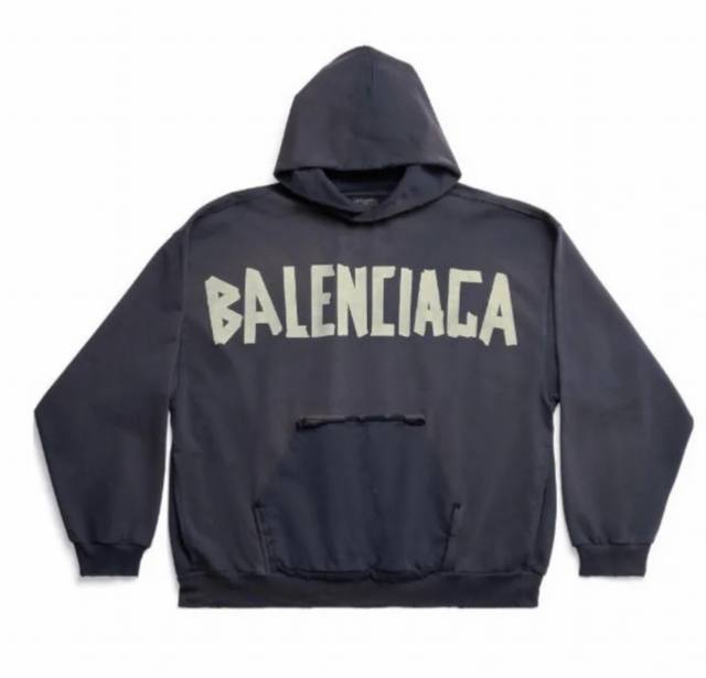 Balenciaga Balenciaga autumn and winter new slogan logo pattern yellow tape swea