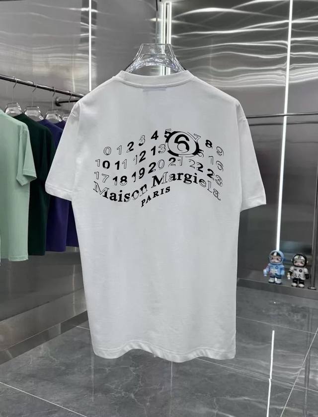 Margiela retro couple print short-sleeved T-shirt with dropped shoulders Heavy 2