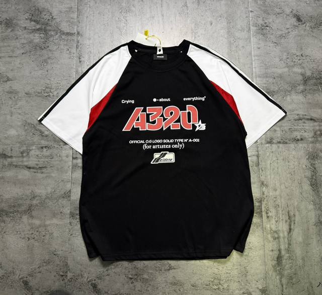 Welldond leather label embroidered couple short-sleeved raglan sleeve T-shirt Th