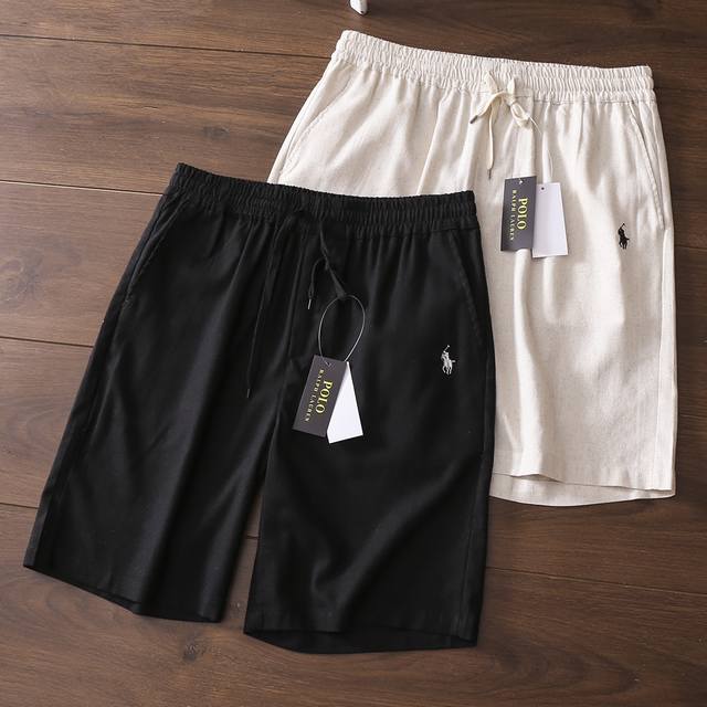 Carefully selected goods! Ralhlauren new men's and women's linen shorts with em