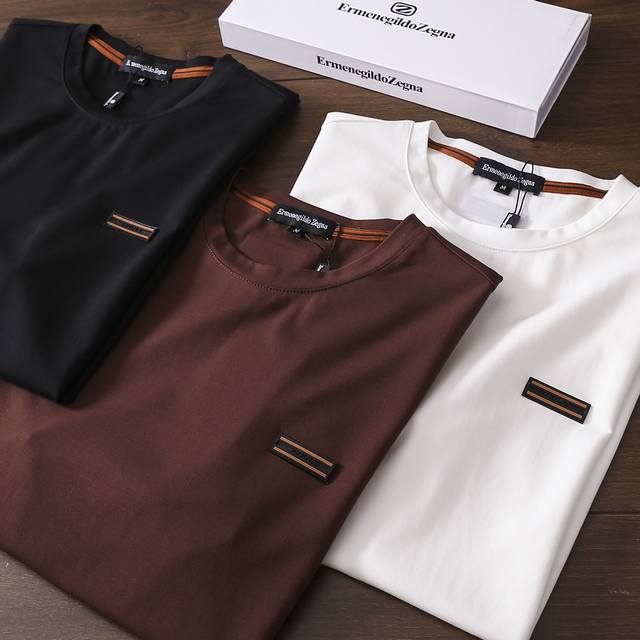 Carefully selected goods! Zegna's new men's round neck short-sleeved T-shirt! C