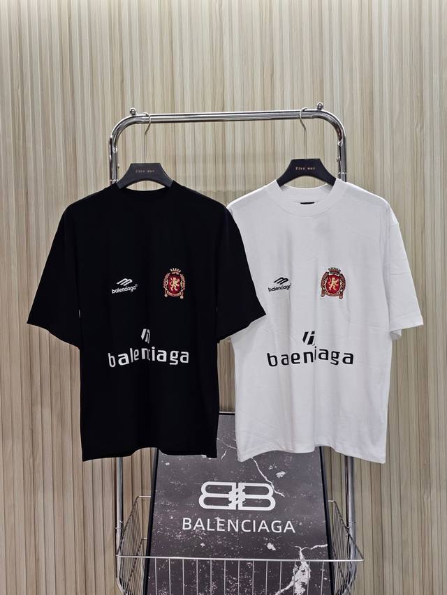 Balenciaga Manchester United Football Series Short Sleeve T-shirt Front Embroid
