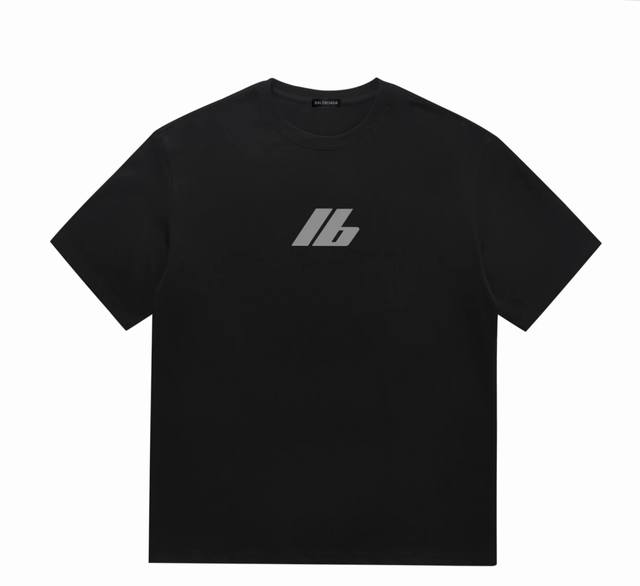 Balenciaga Balenciaga's latest logo printed short-sleeved T-shirt with front and