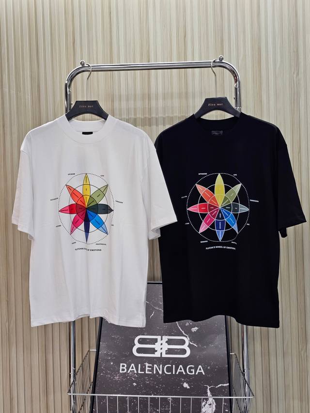 Parisian family Balenciaga 24 new color compass print short-sleeved T-shirt hig