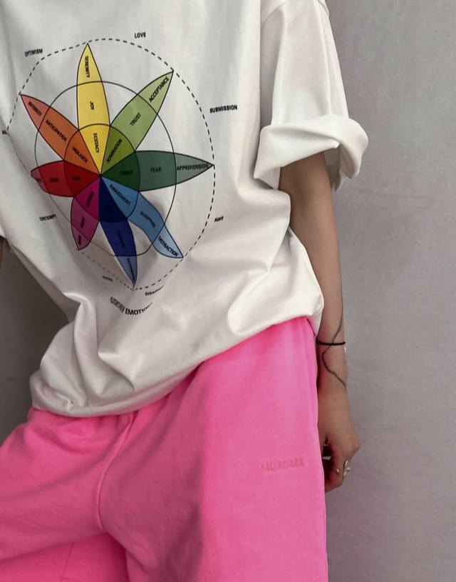 Parisian family Balenciaga 24 new color compass print short-sleeved T-shirt hig