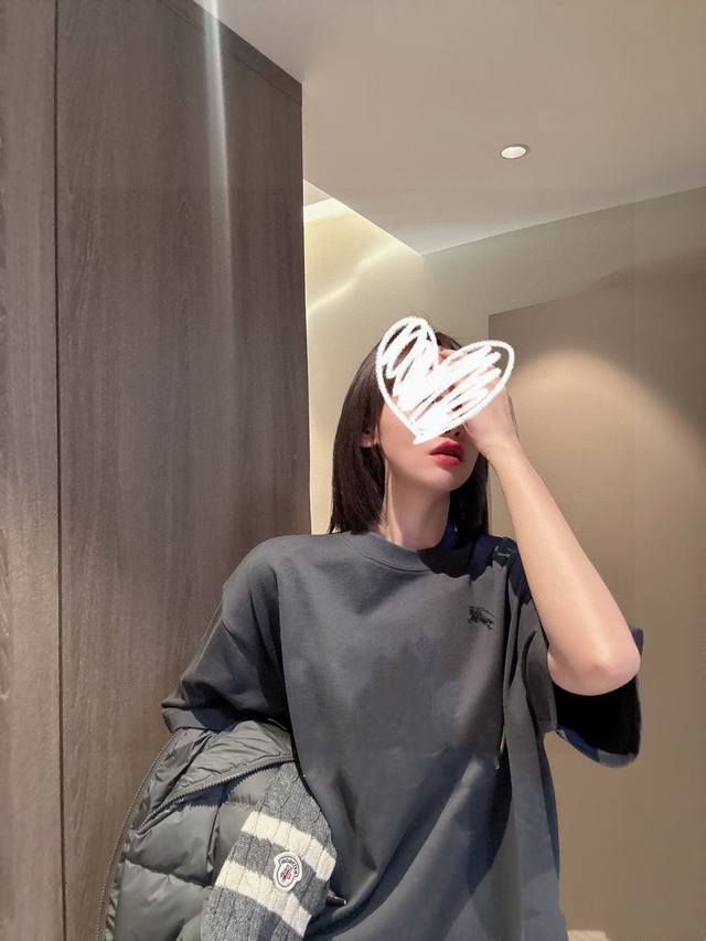 2025 Burberry classic embroidery 2025 new style letter slogan embroidery couple