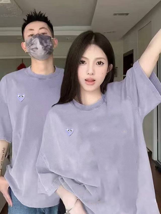 2025 New Rei Kawakubo taro purple embroidered T-shirt couple short-sleeved Dior