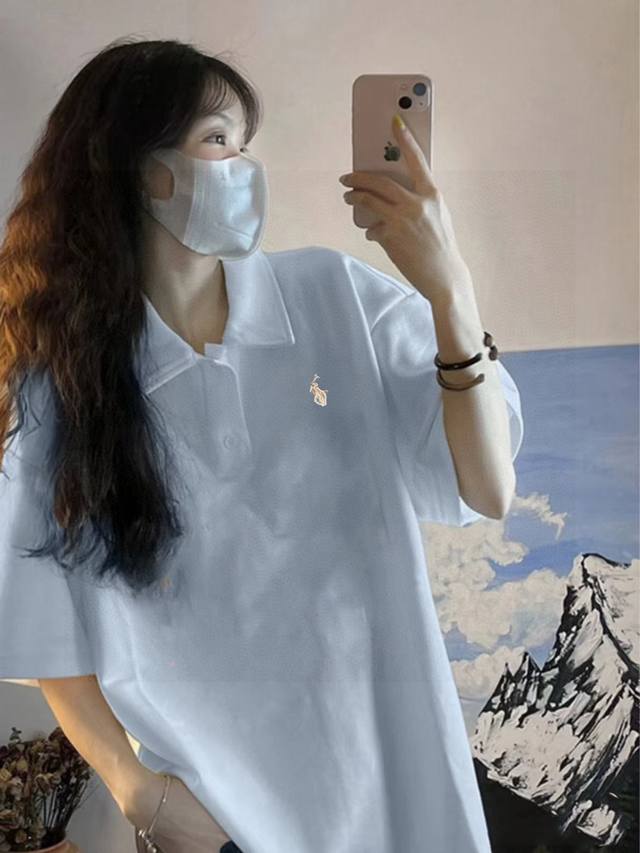 2025Polo Paul embroidery Polo short sleeves new style letter slogan embroidery c