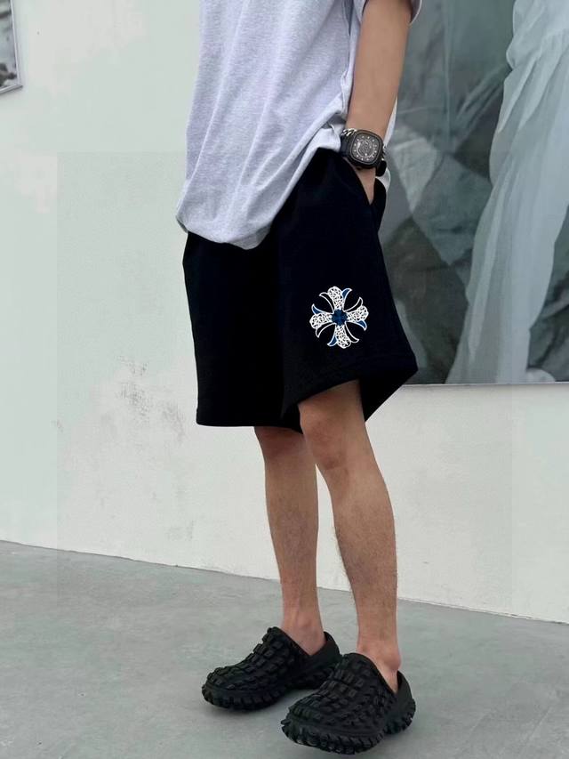 Ch Chrome Hearts counter synchronized horseshoe print terry couple shorts Don't