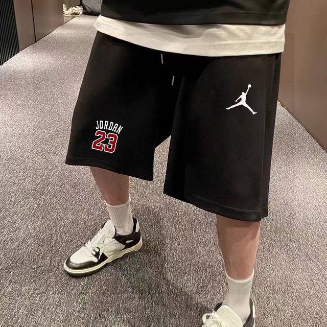 Jordan counter synchronized 23 letters basketball print terry couple shorts Don'
