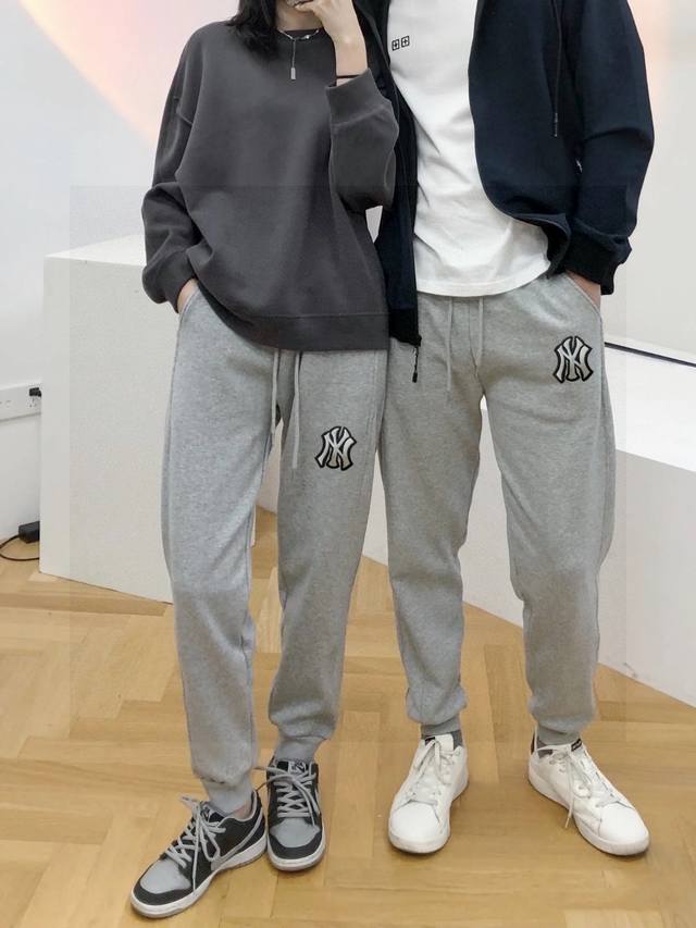 No velvet Mlb Ny New embroidered logo sweatpants for men and women couples synch
