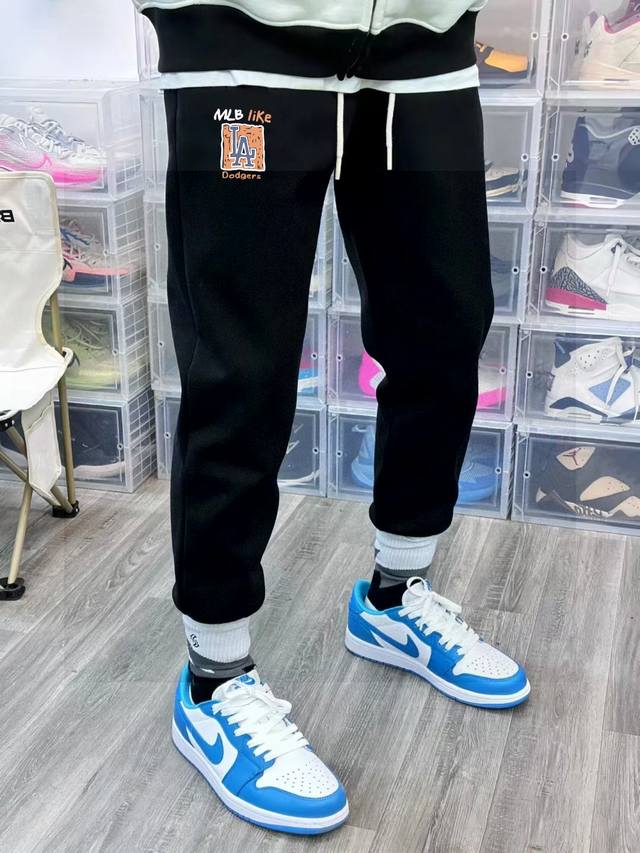 High quality without velvet Mlb Ny New classic large print sweatpants for men a