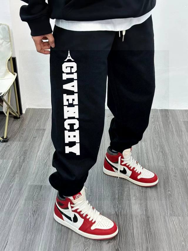 No velvet, high quality Givenchy's latest model with large letter logo print for