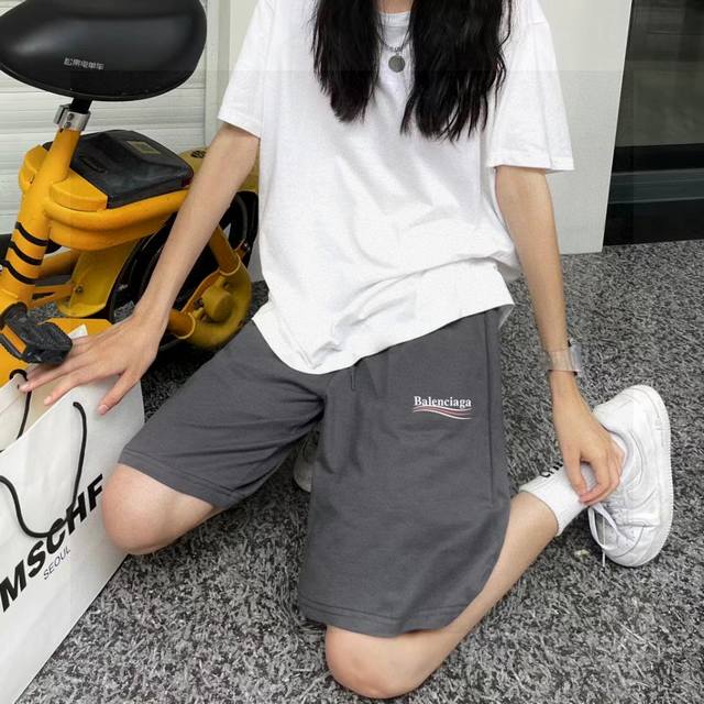Balenciaga counter synchronized new cola wave print couple unisex shorts Don't